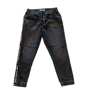 Tommy Hilfiger Black Pull On Drawstring Closure Cotton High Rise Denim Skinny Lo
